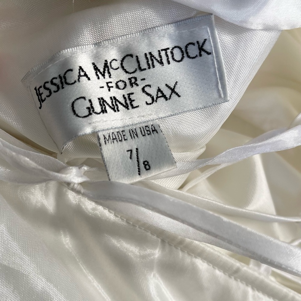 Vintage Jessica McClintock GUNNE SAX strapless Wedding Dress - Picture 5 of 9